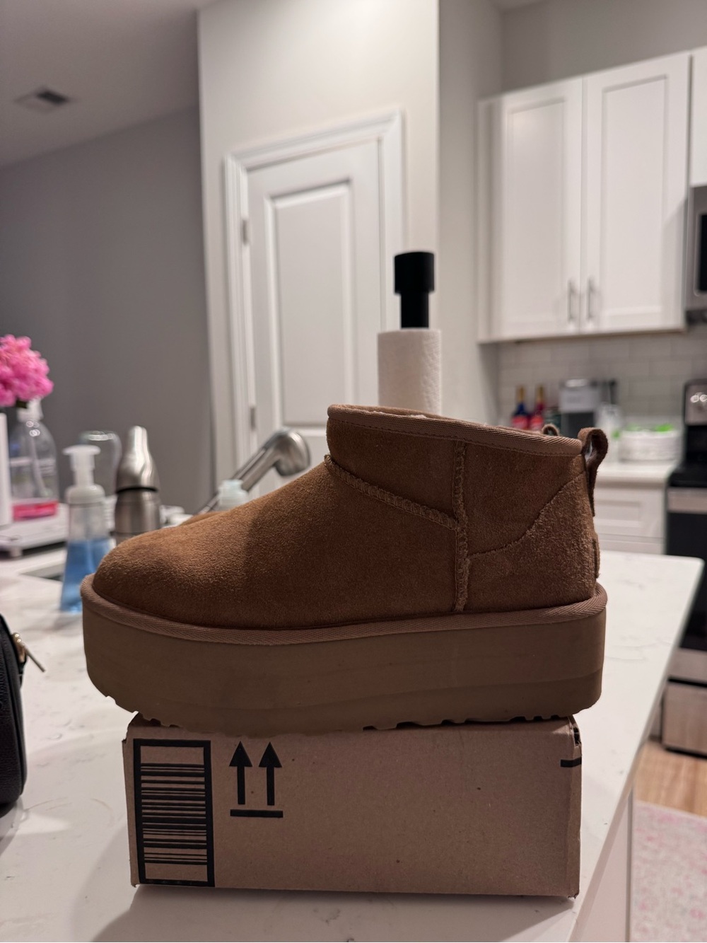 UGG Chestnut Brown Suede Platform Ankle Boots